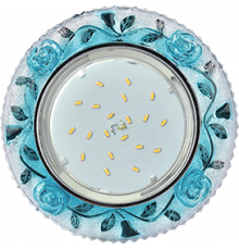 Светильник Ecola GX53 H4 LD7071 Розы прозр-голуб/хром FB53CREFB