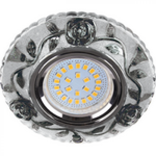 Светильник Ecola MR16 LD7071 Розы прозр-черный/хром FK16CREFB