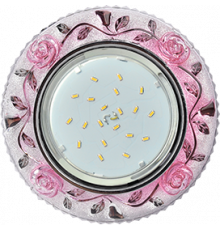 Светильник Ecola GX53 H4 LD7071 Розы прозр-розов/хром FP53CREFB