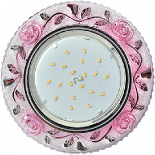 Светильник Ecola GX53 H4 LD7071 Розы прозр-розов/хром FP53CREFB