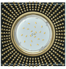 Светильник Ecola GX53 H4 5352 Квадрат прозр стразы черн-зол FP53SGECB