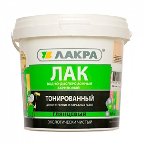Лак водный тонированный 0,9л махагон Лакра