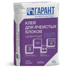 Клей для ячеистых блоков ГАРАНТ 25кг Гипсополимер
