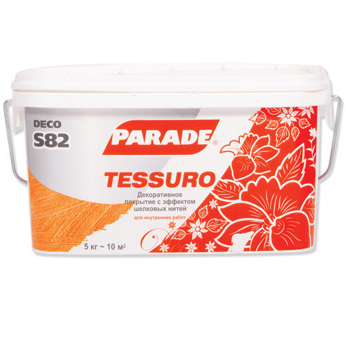 Декор. покрытие с эф. шелк. нитей PARADE S82 белый 5кг Франция